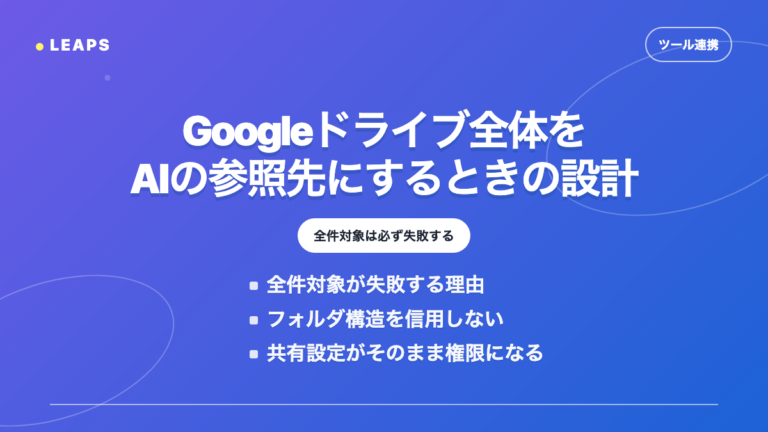 Googleドライブ全体をAIの参照先にするときの設計