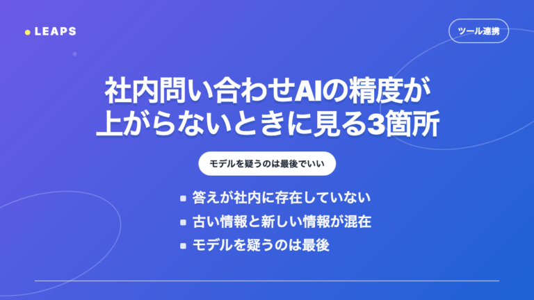 社内問い合わせAIの精度が上がらないときに見る3箇所