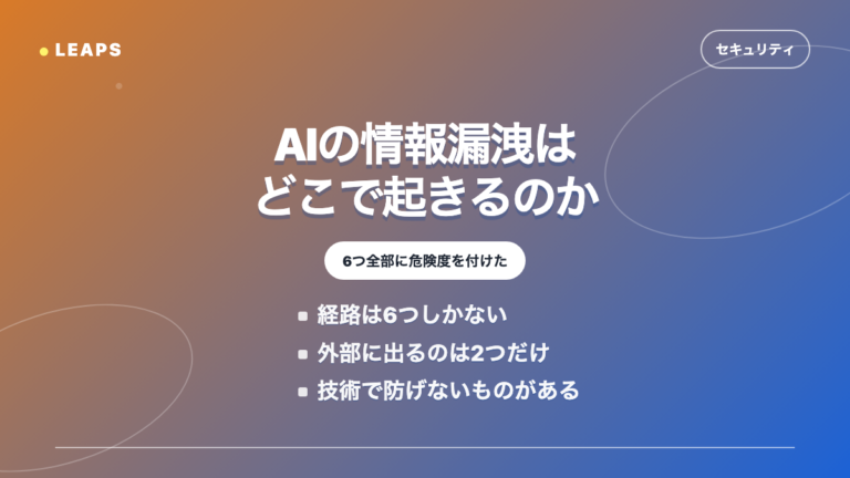 生成AIの情報漏洩はどこで起きるのか。経路を全部挙げる